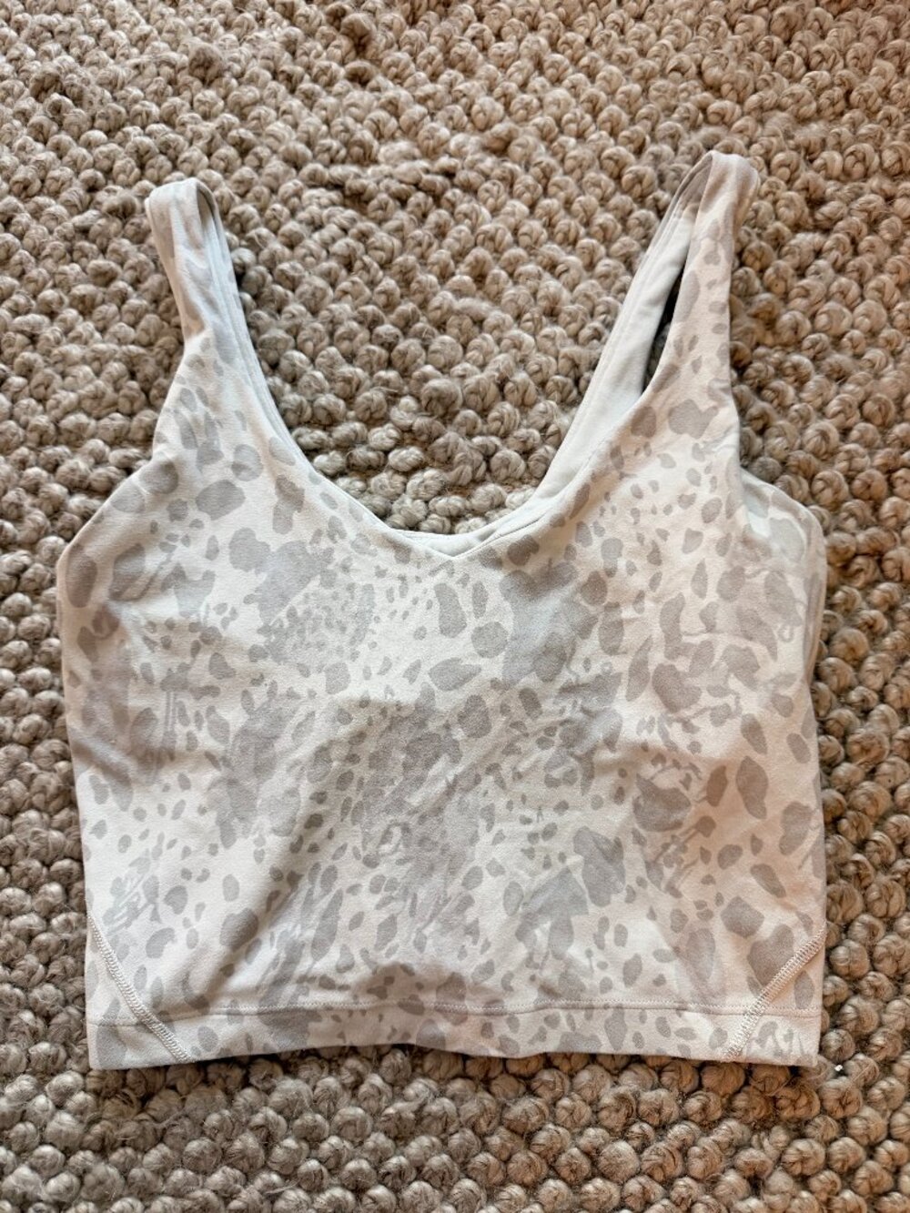 Lululemon White and Grey Pattern Align Tank Size 4